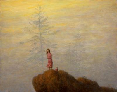 Woman on rock