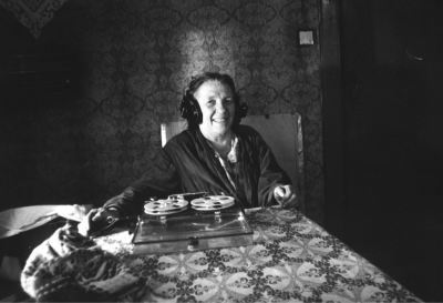 woman sitting at a table