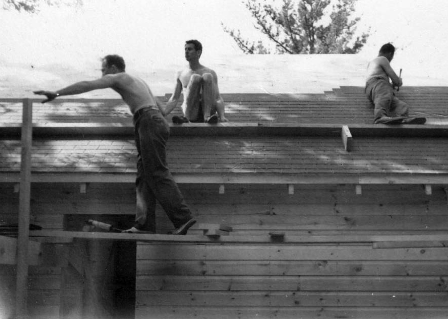 Men on a roof