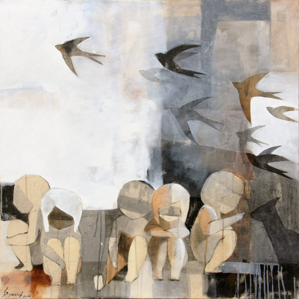 Collage of children and birds