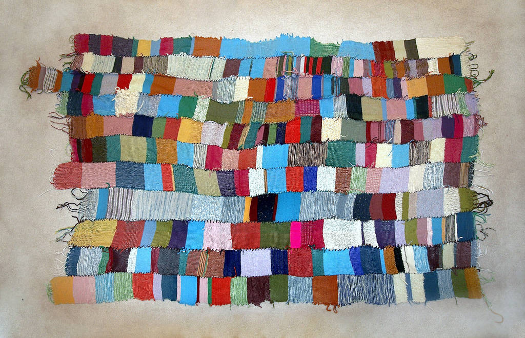 Collectively woven blanket organized by Travis Meinolf, The Weaving Place, Vancouver Art Museum, 2008