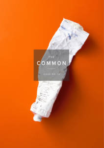 Cover of The Common Issue 14, showing a crinkled tube of white paint on an orange background