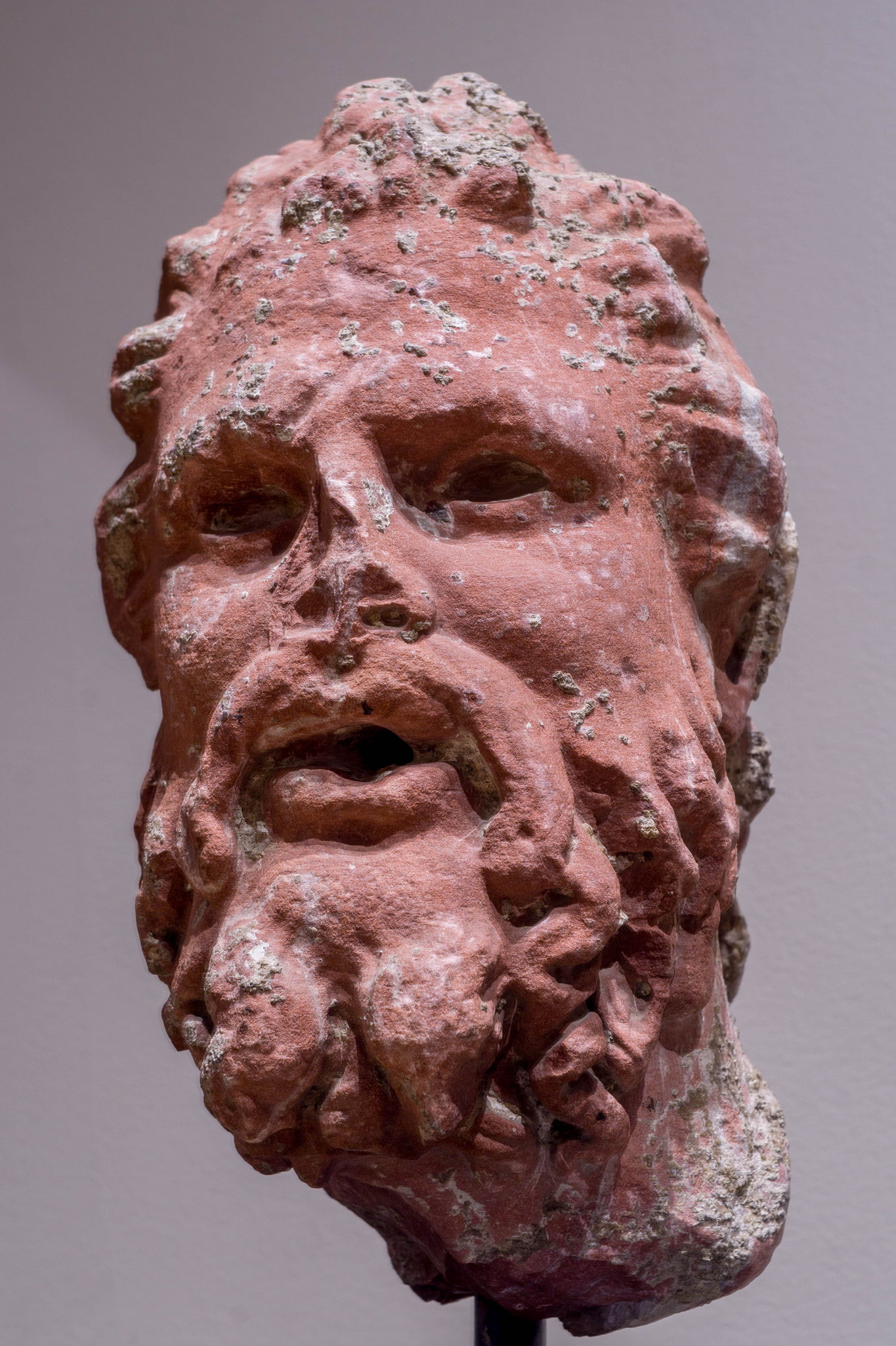 Graffito Beholds a Sculpted Dionysus Head