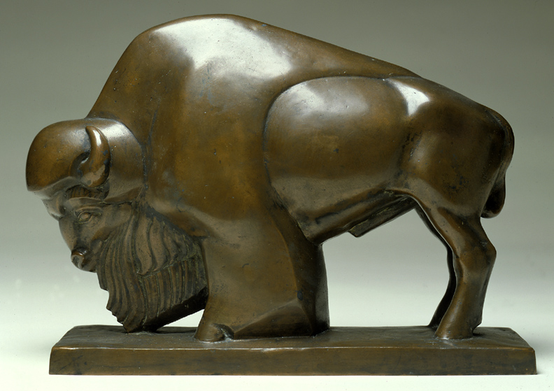 bronze buffalo statue