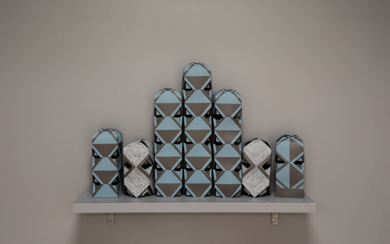 shelf of geometric objects