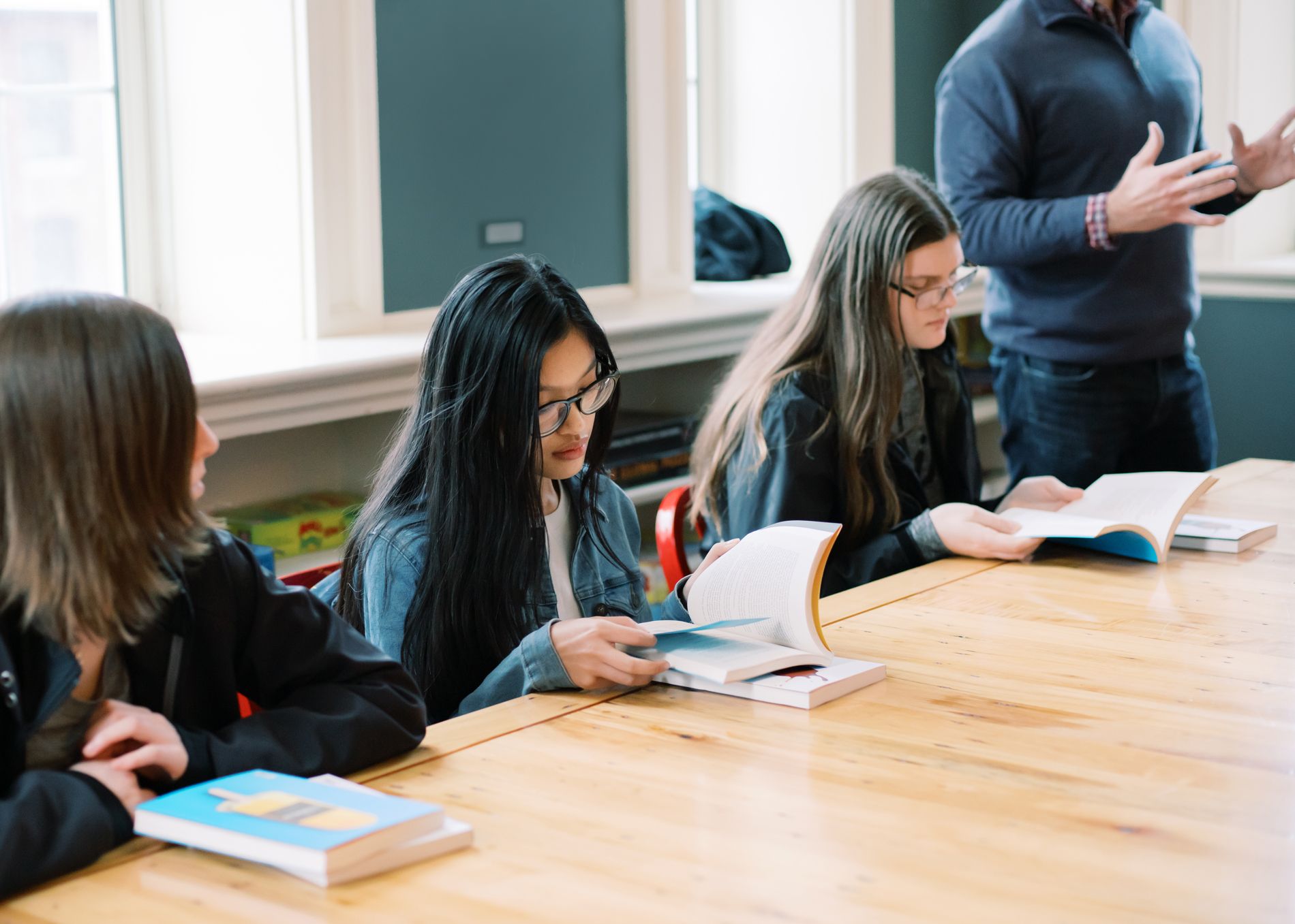 Students at table