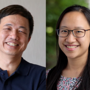 Headshots of two poetry feature authors.