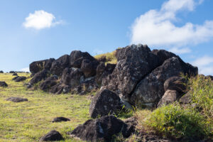 Image of fields and rocks on Rapa Nui.