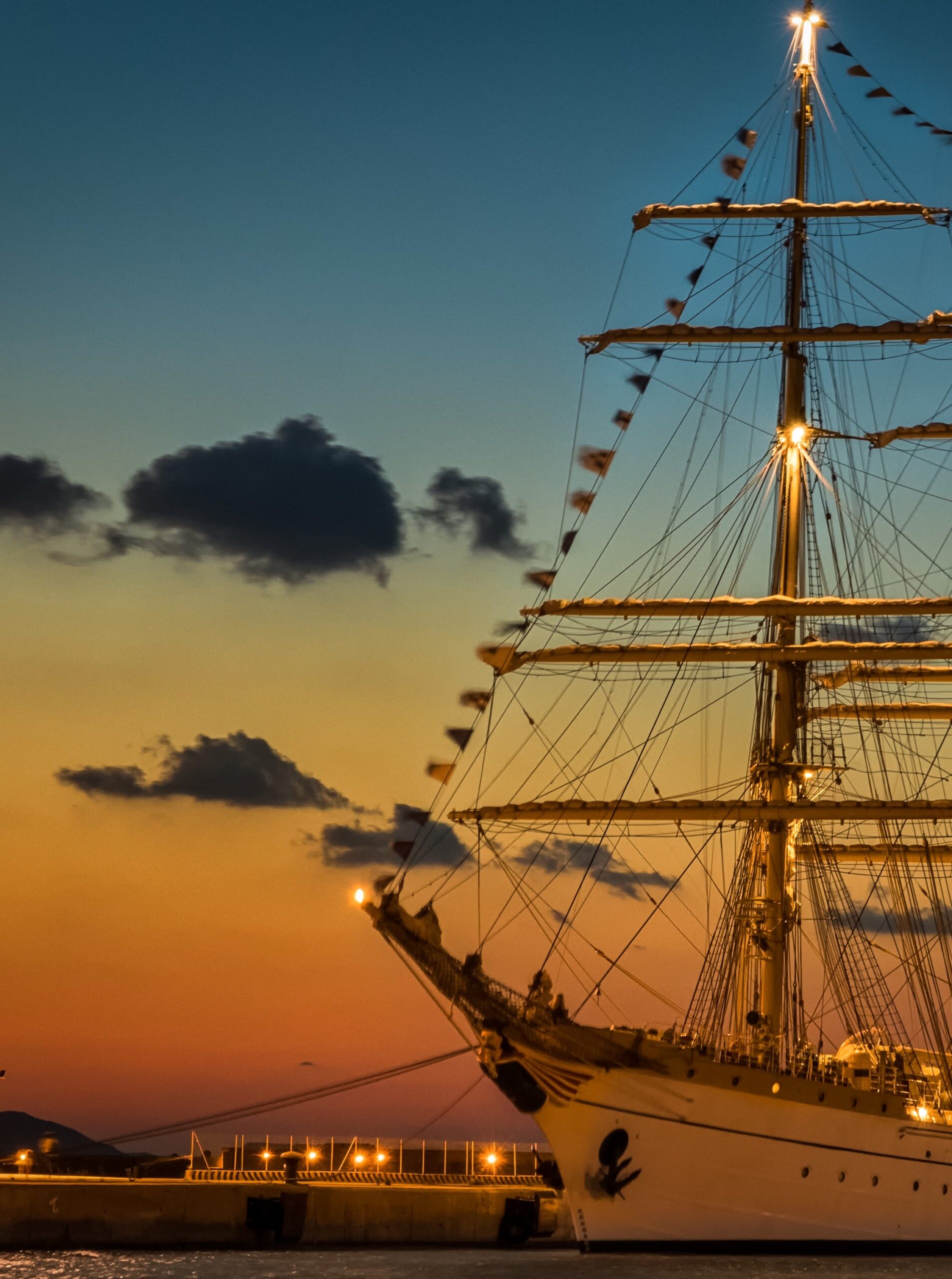 Ship at sunset