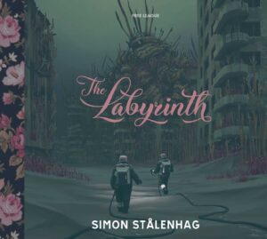 Image of the cover of The Labyrinth (people walking on the ocean floor amidst old ruined buildings).