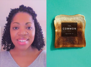 Image of Cheryl Collins's headshot and the Issue 23 cover (piece of toast on turquoise background)