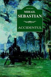 Green-blue-black impressionist painting on the cover of Mihail Sebastian's Accident.