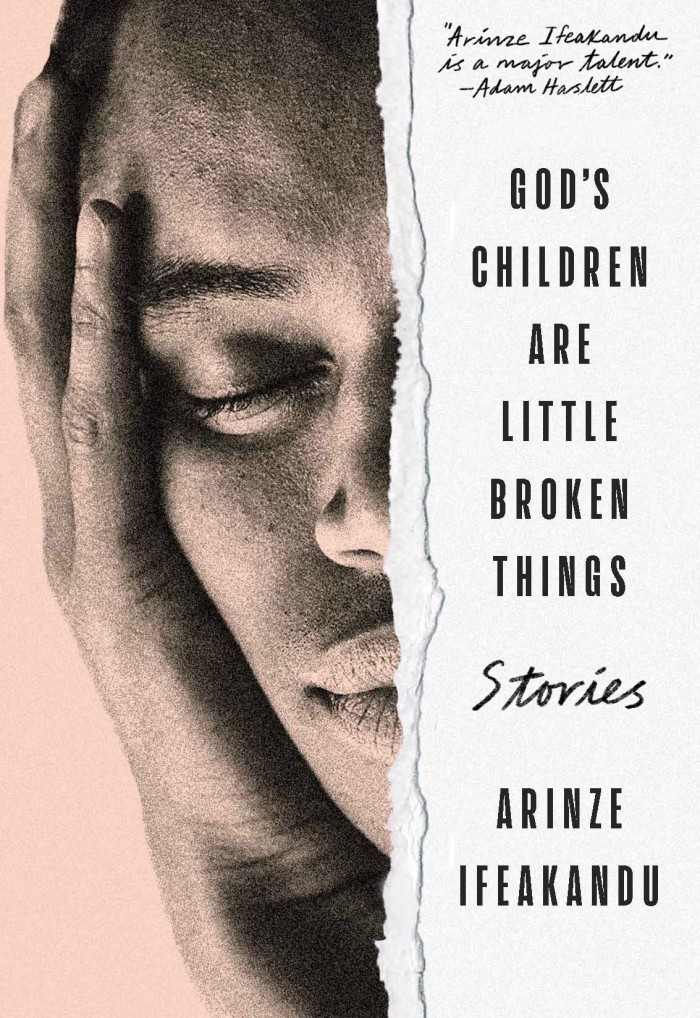 cover of god's children are little borken things. image is cropped at half the cover and has a person holding their face with their eyes closed