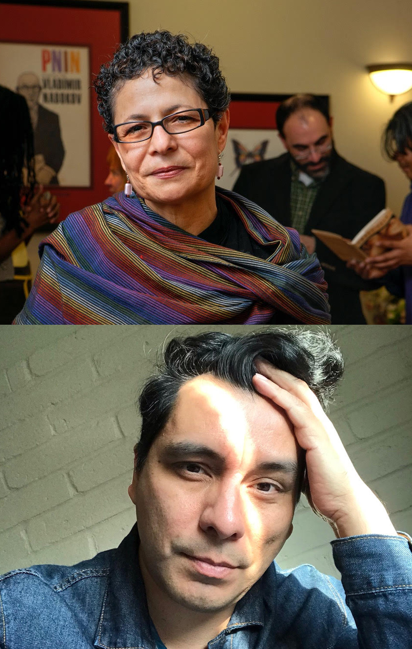Headshots of Helena María Viramontes and Manuel Muñoz