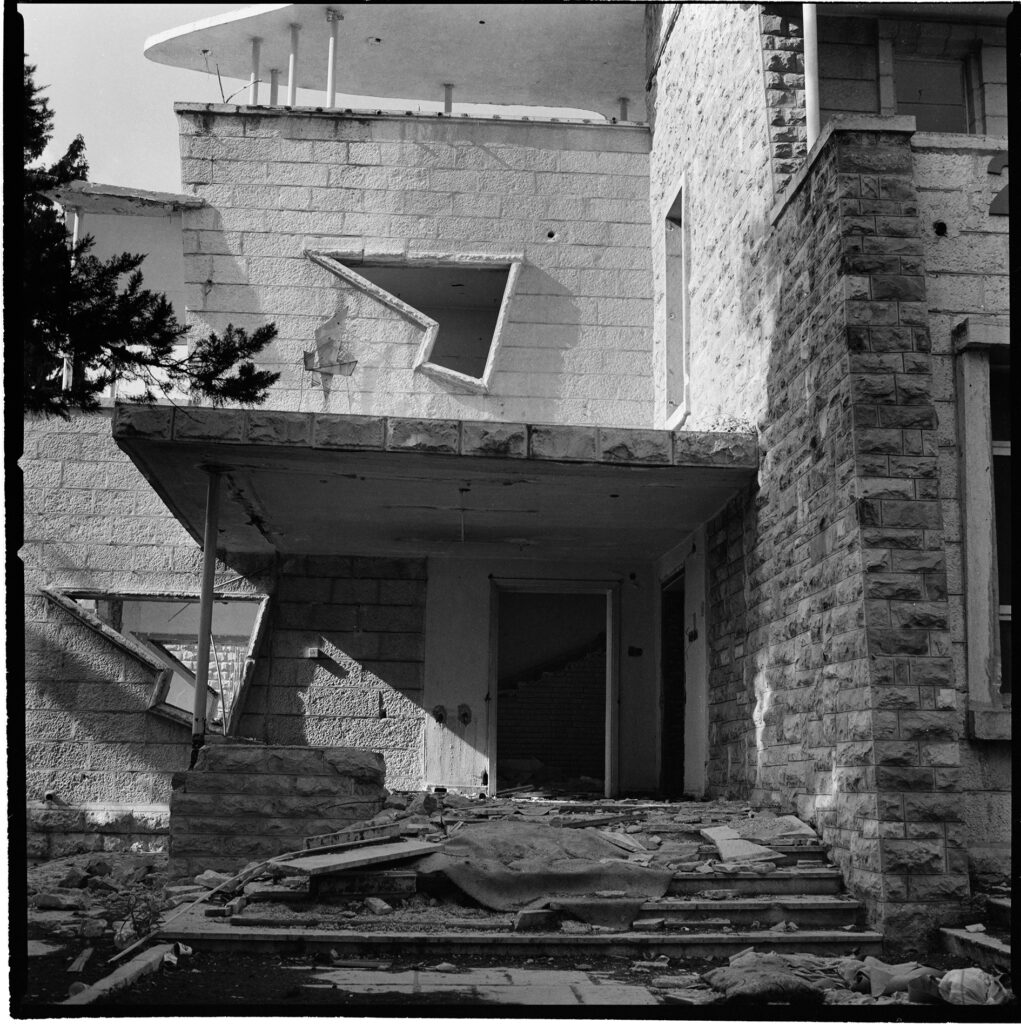 Partially collapsed house