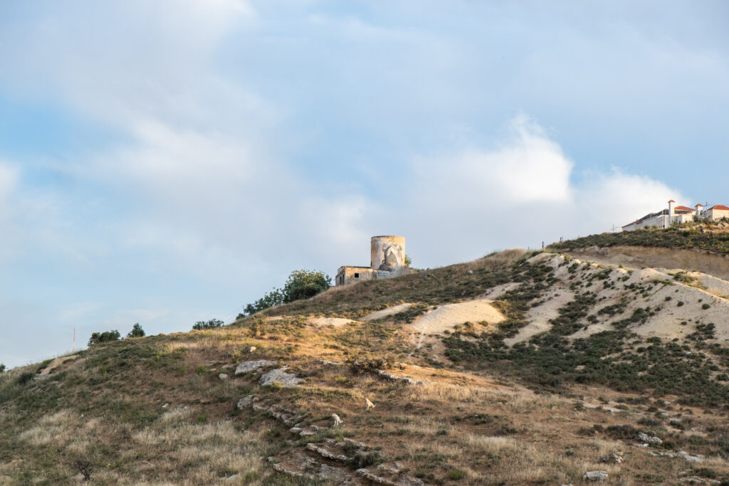 Skyline with a white stone building