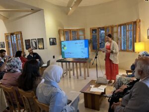 Spectators watching the reading event in Amman