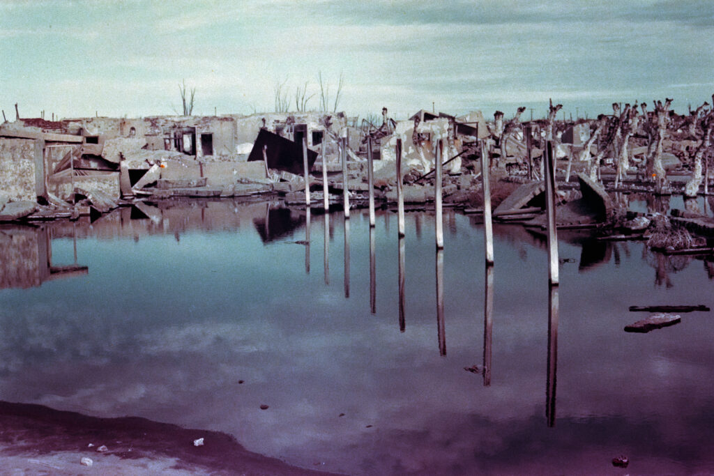 rubble with water
