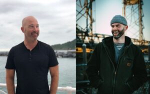 Left: Julian Zabalbeascoa's headshot. A bald man with facial hair poses in front of a body of water, looking into the distance.
Right: Michael Jerome Plunkett's headshot. A man with a grey beanie and facial hair smiles. He's wearing a black Carhartt jacket.