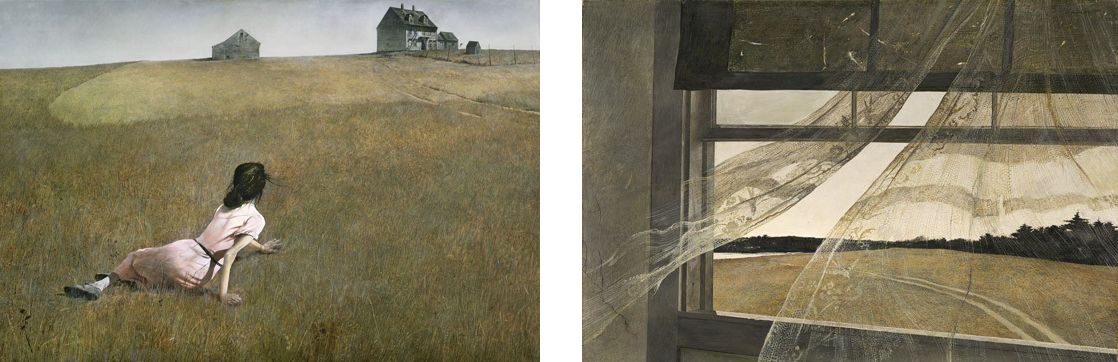 Paintings Christina's World and Wind from the Sea by Andrew Wyeth