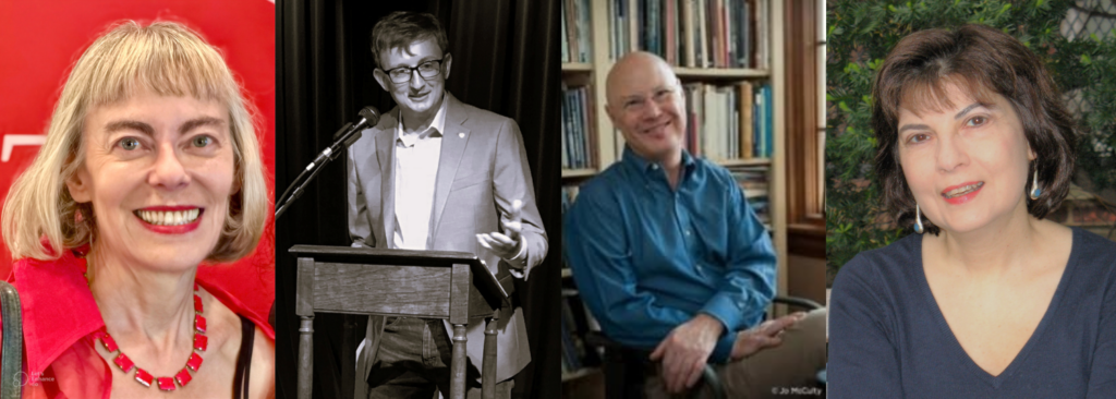 Headshots of poets Sharon Dolin, Kerry James Evans, Andrew Hudgins, and Maria Terrone